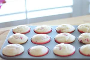 freshly baked white chocolate strawberry cupcakes