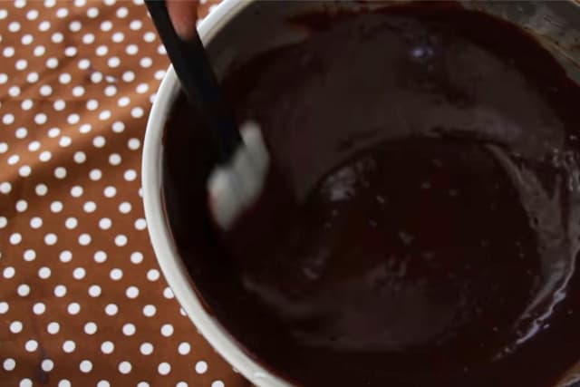 chocolate ganache in a bowl