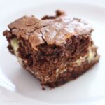 A plate with a slice of easy Zebra Cake