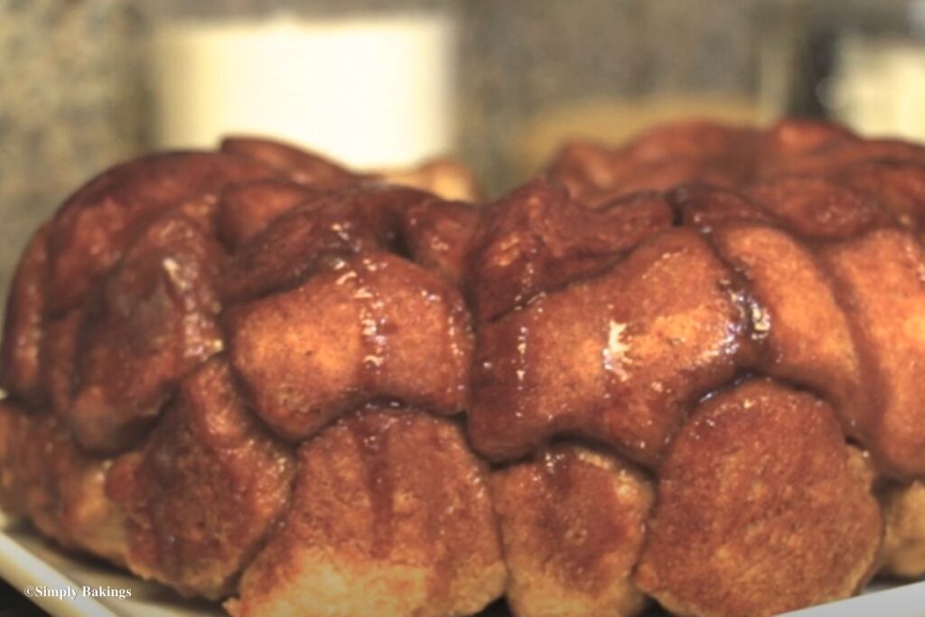 Delicious sticky bread with a glossy sugar glaze