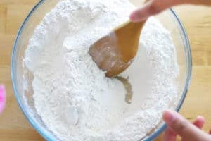 dry ingredients mixed in a bowl for easy sugar cookie recipe