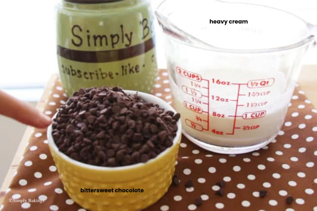 ingredients for chocolate ganache recipe