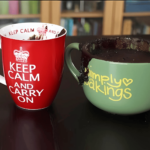 two hot chocolate mug cakes