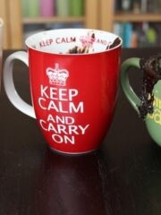 three freshly baked easy chocolate mug cakes