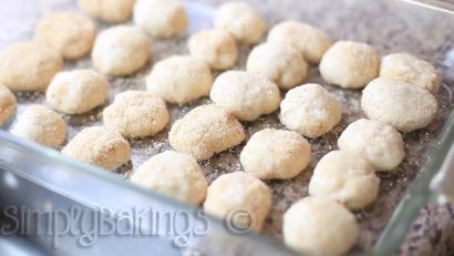 pandesal dough in glass baking pan