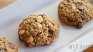 delicious fresh oatmeal cookies on a white plate