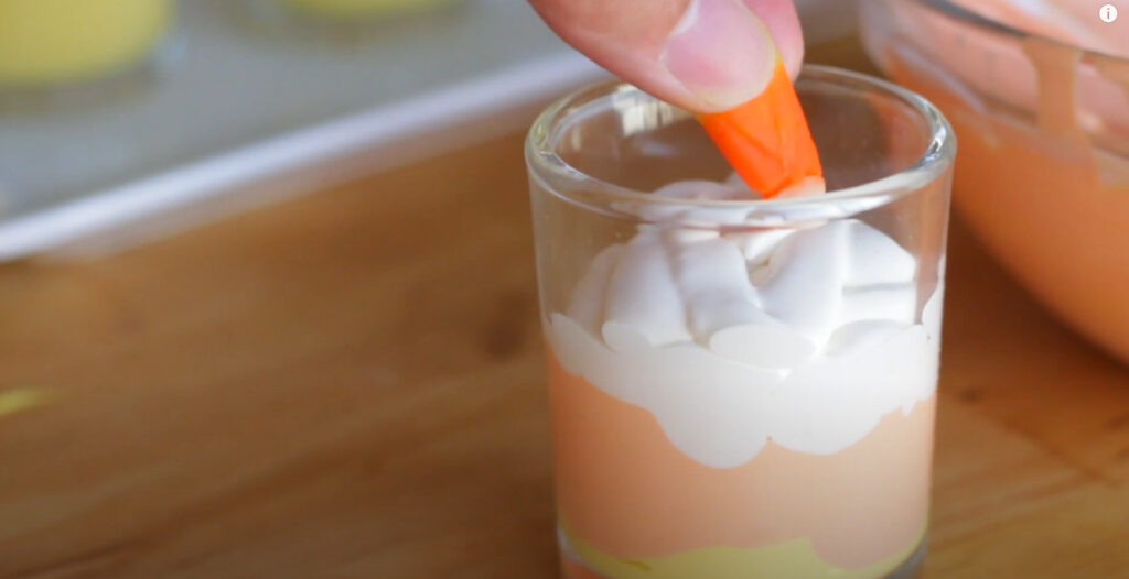 candy corn on top of cream cheese mixture