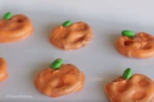 pretzel pumpkins for Halloween