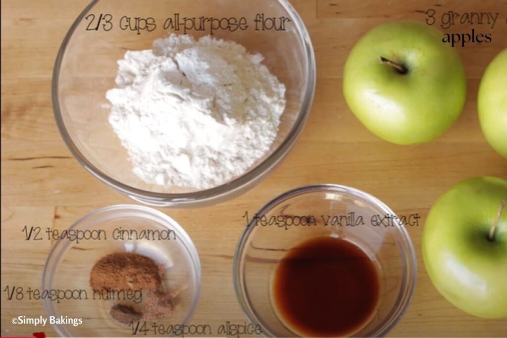 All ingredients in separate white bowls