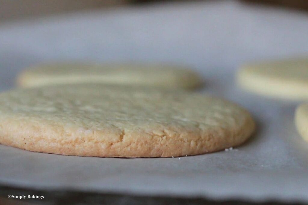 Rolled Butter Cookies flat on a baking tray