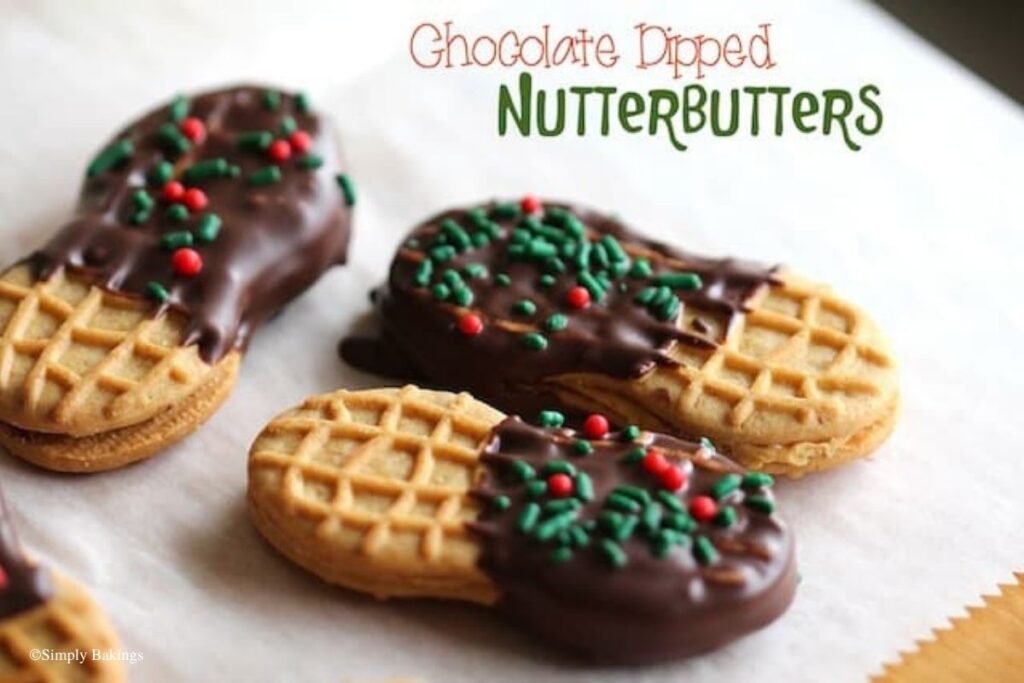 A plate of festive Christmas Nutter Butter Cookies
