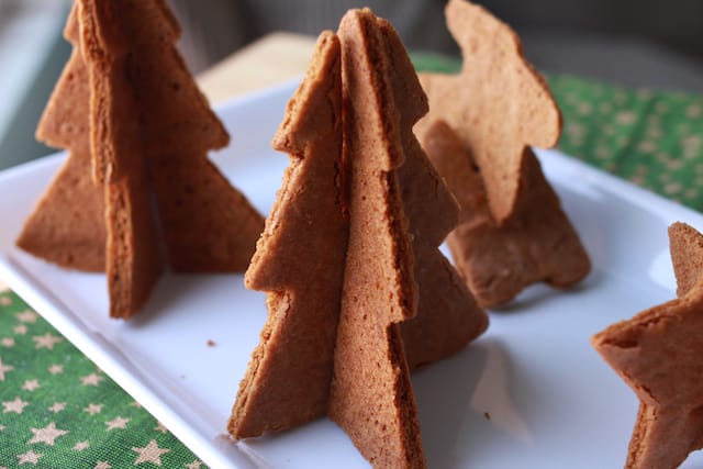 3D Gingerbread Cookies on a white plate