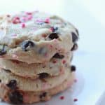 stack of cookies on a white plate