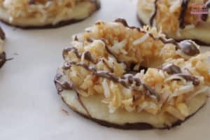 closeup shot of Samoas cookies