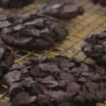 freshly baked brownie cookies on a cooling rack