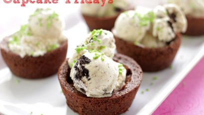 Delicious Brownie Bowls on a white tray