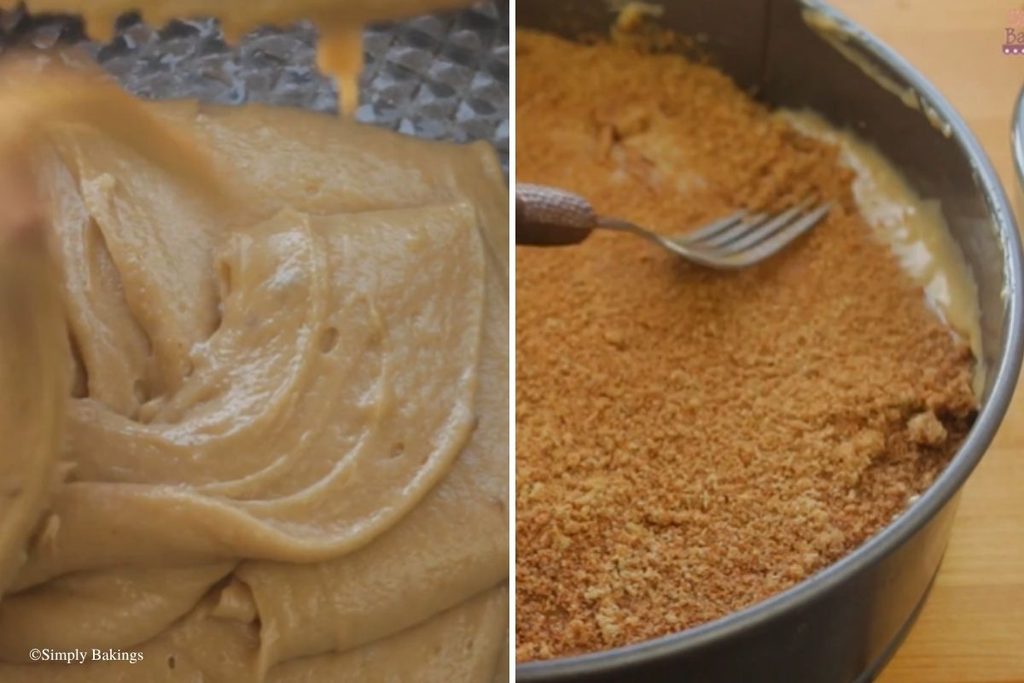 Batter mixture poured into the baking pan
