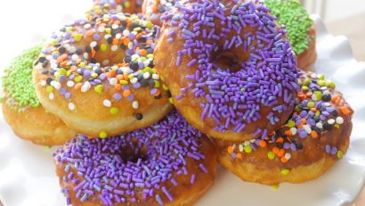 cute halloween donuts with assorted sprinkles