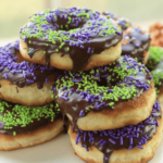 chocolate glazed halloween donuts