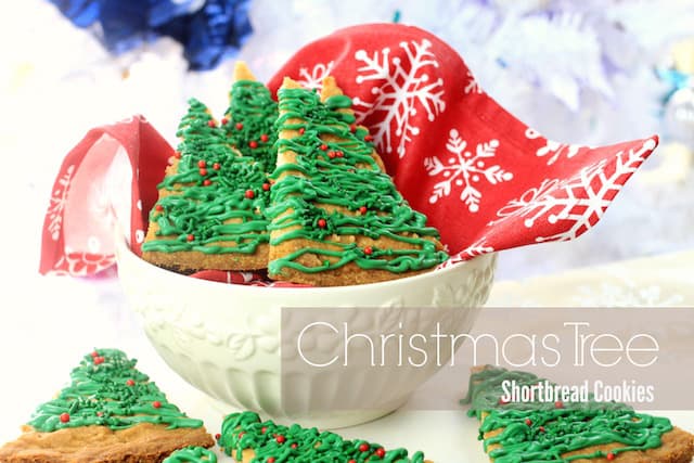 Christmas tree shortbread cookies