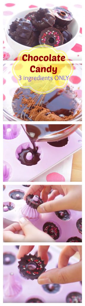 step by step guide of Chocolate Candy 3 ingredients ONLY