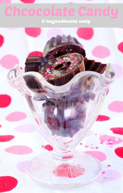 Chocolate candy in a pretty glass