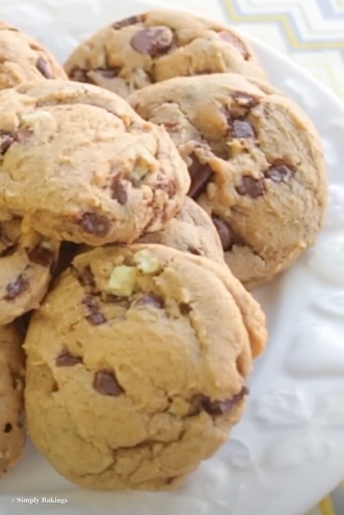 A serving of Mint Chocolate Chunk Cookies