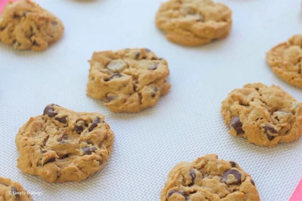 Tray of 5 Ingredient Gluten Free Peanut Butter Chocolate Chip Cookies