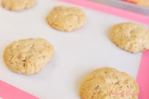 freshly bake Apple cookies on a baking mat