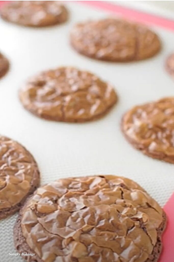 A batch of Espresso Brownie Cookies on a baking tray