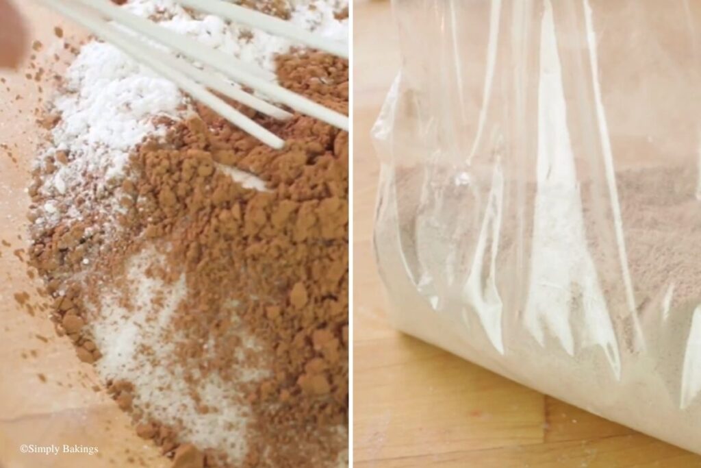 Dry ingredients mixed and packed