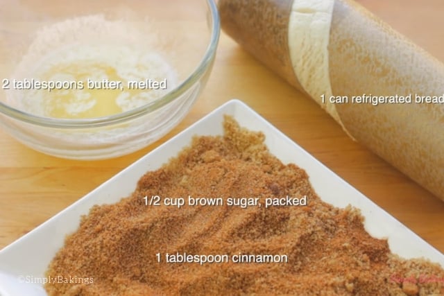 ingredients for easy cinnamon twists recipe