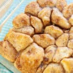 delicious cinnamon roll bites in a pyrex