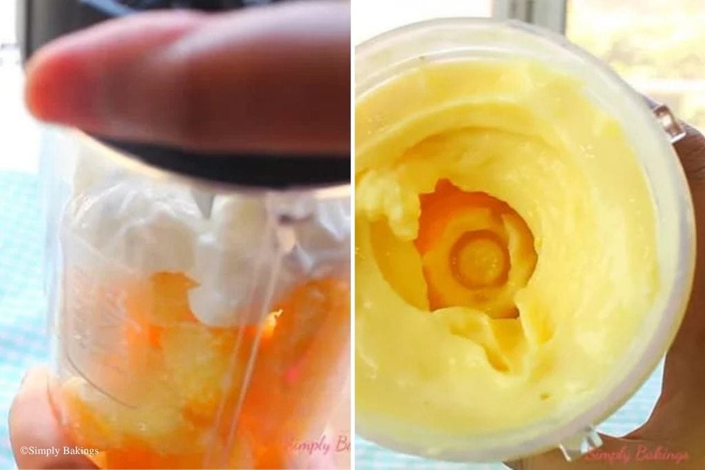 Ingredients mixed in the blender