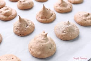 freshly baked chocolate chip meringue cookies