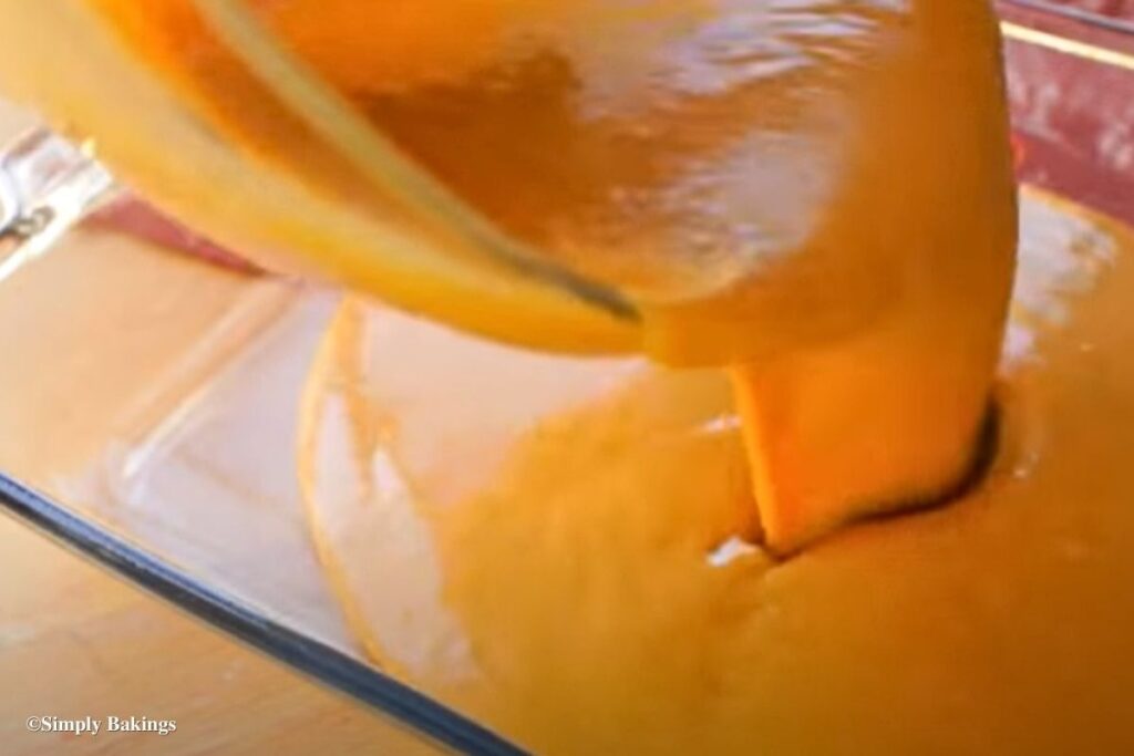 Poured Pumpkin cake mix into tray