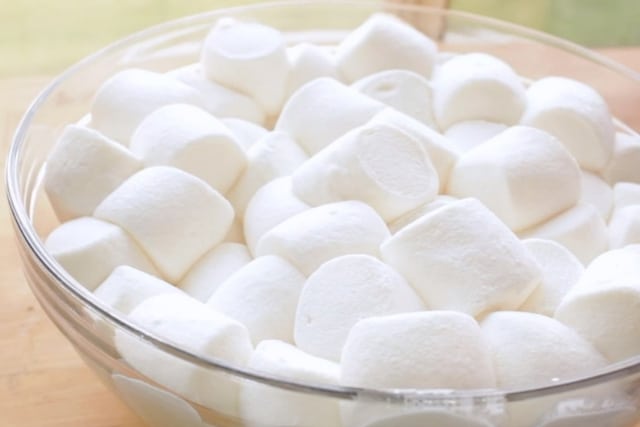Marshmallows in a mixing bowl