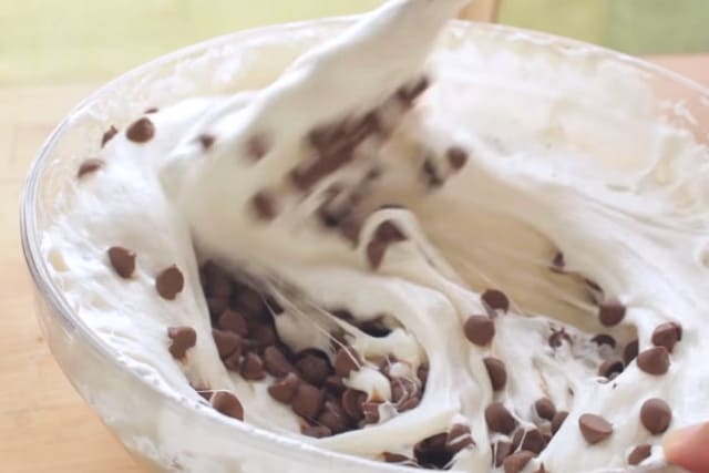 melted marshmallows and chocolate chips