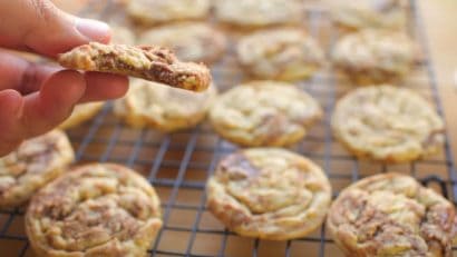 placing cookies on a cooling rack