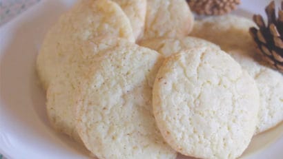 yummy snickerdoodle eggnog cookies on white plate
