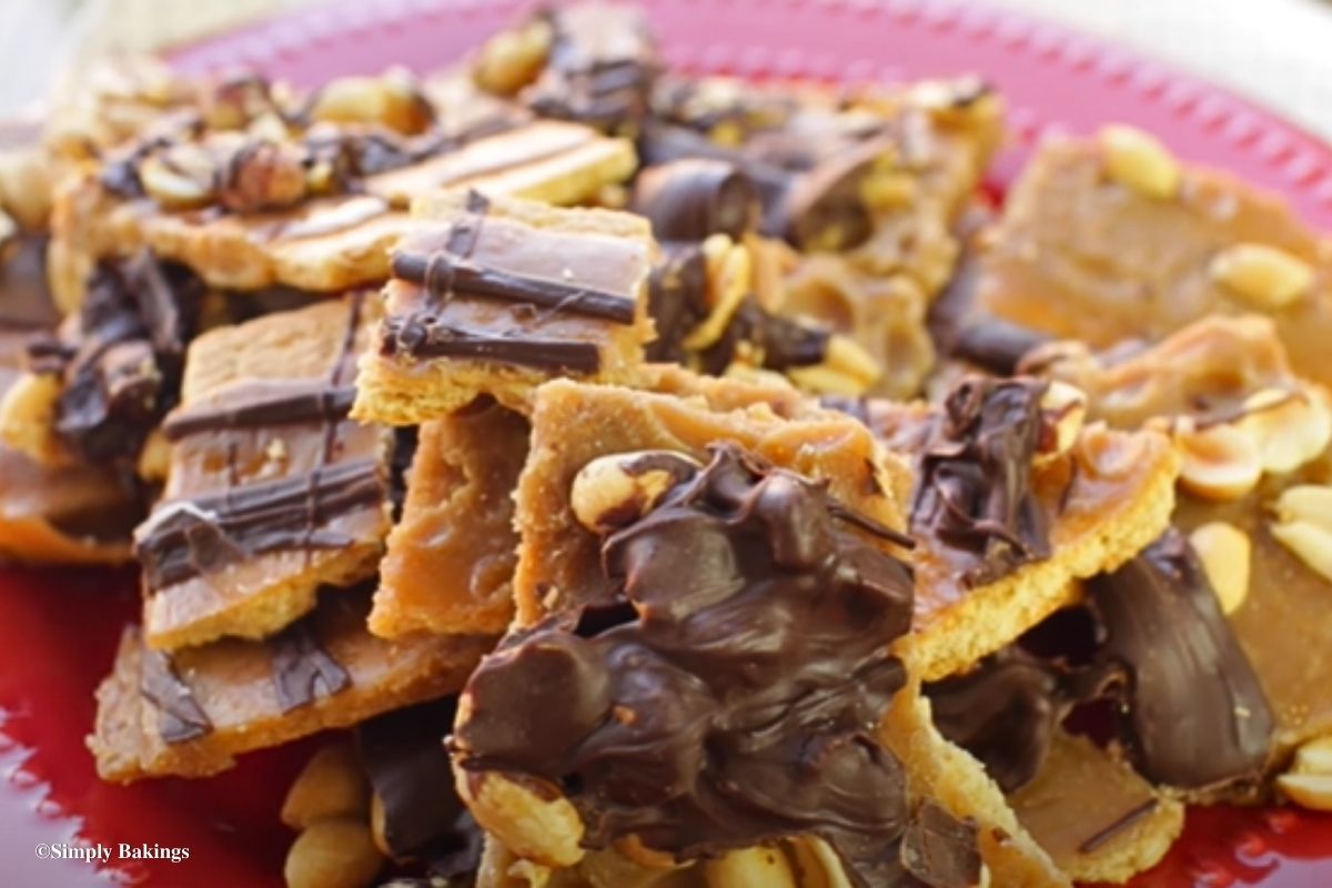 A plate of delicious toffee crackers
