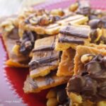 Pieces of Graham Cracker Toffee in a plate