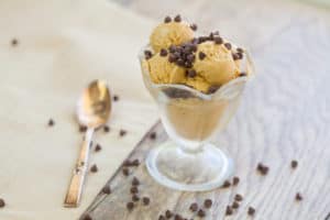 banana ice cream sprinkled with chocolate chips