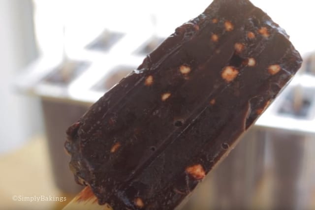delicious and creamy rocky road popsicle