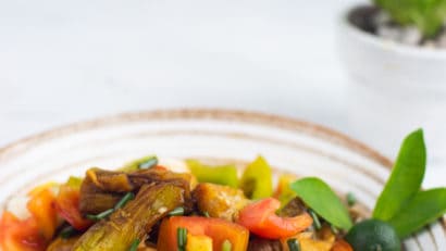 fresh ensaladang talong on a plate