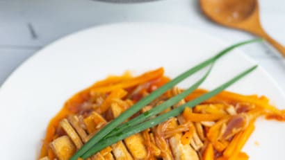 Delicious and ready to serve Filipino Vegan Escabeche