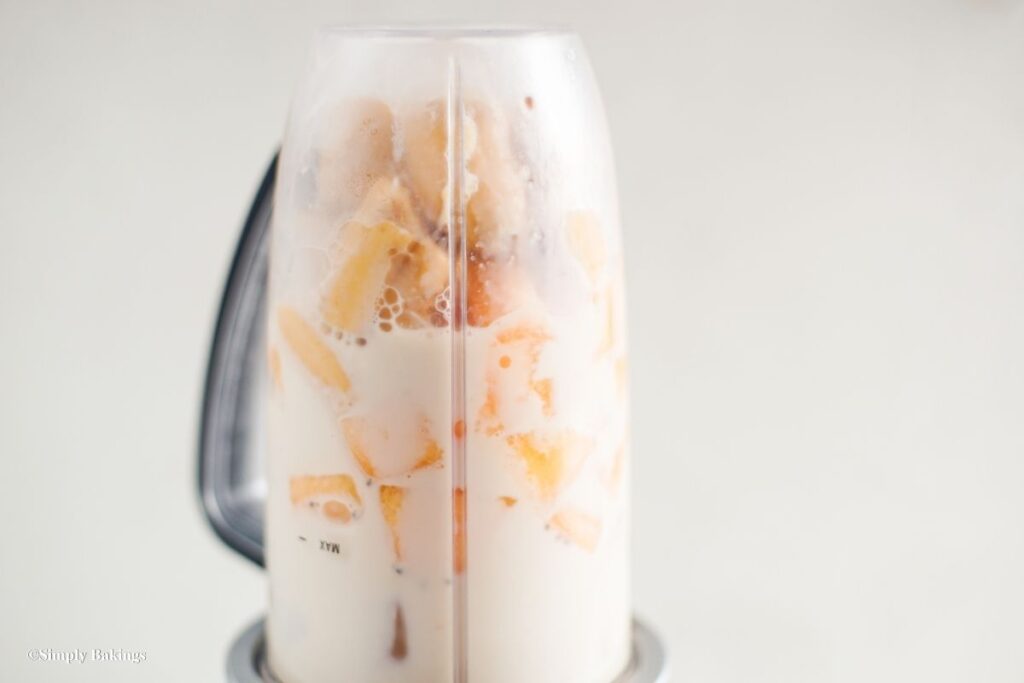 Closed blender with all ingredients ready to blend