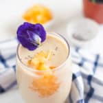 Tropical cantaloupe smoothie in a glass