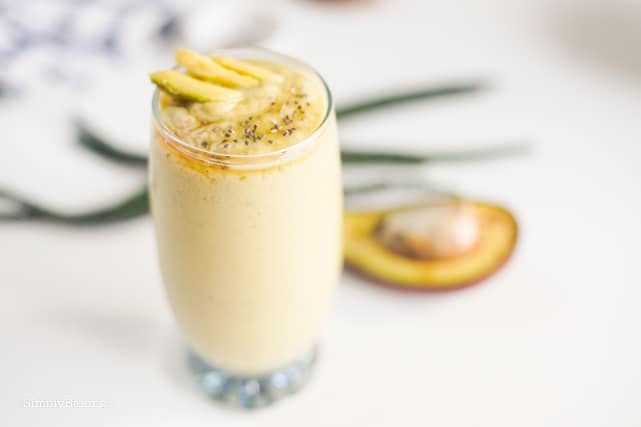 cooling avocado smoothie in a glass