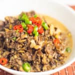 vegan ginataang puso ng saging in a bowl